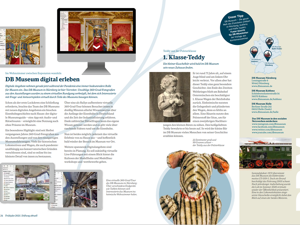 Seite Magazin zu DB Museum